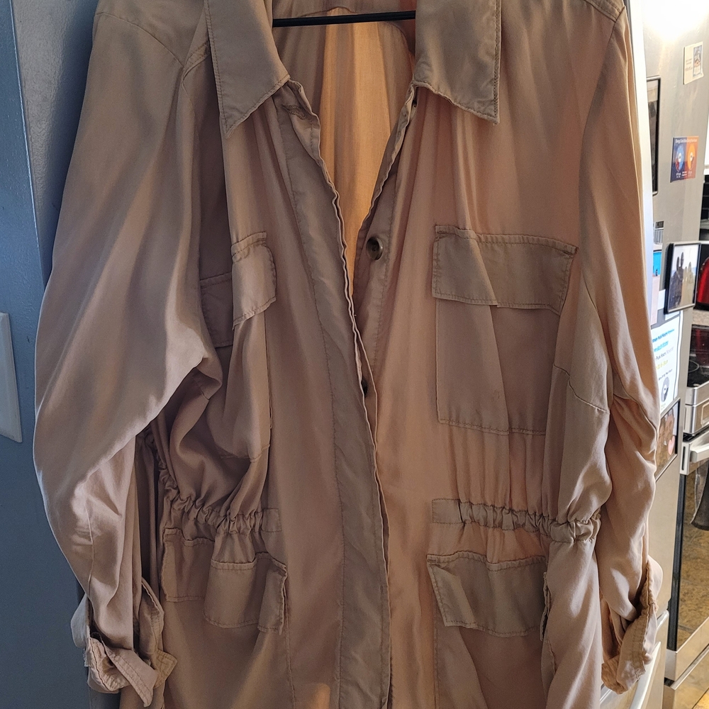 Lane Bryant Tan Utility Jacket with Relaxed Fit
